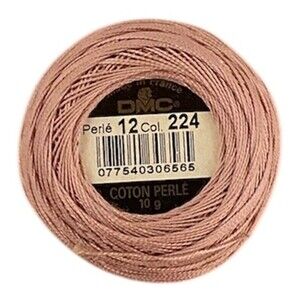 DMC Pearl Cotton 131 Yard Ball - Size 12 - Color 224 Very Light Shell Pink